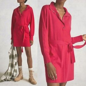 Anthropologie Daily Practice Polo Knit Dress in Pink Size Medium